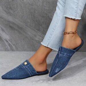 NEW Denim Mules Sz 7